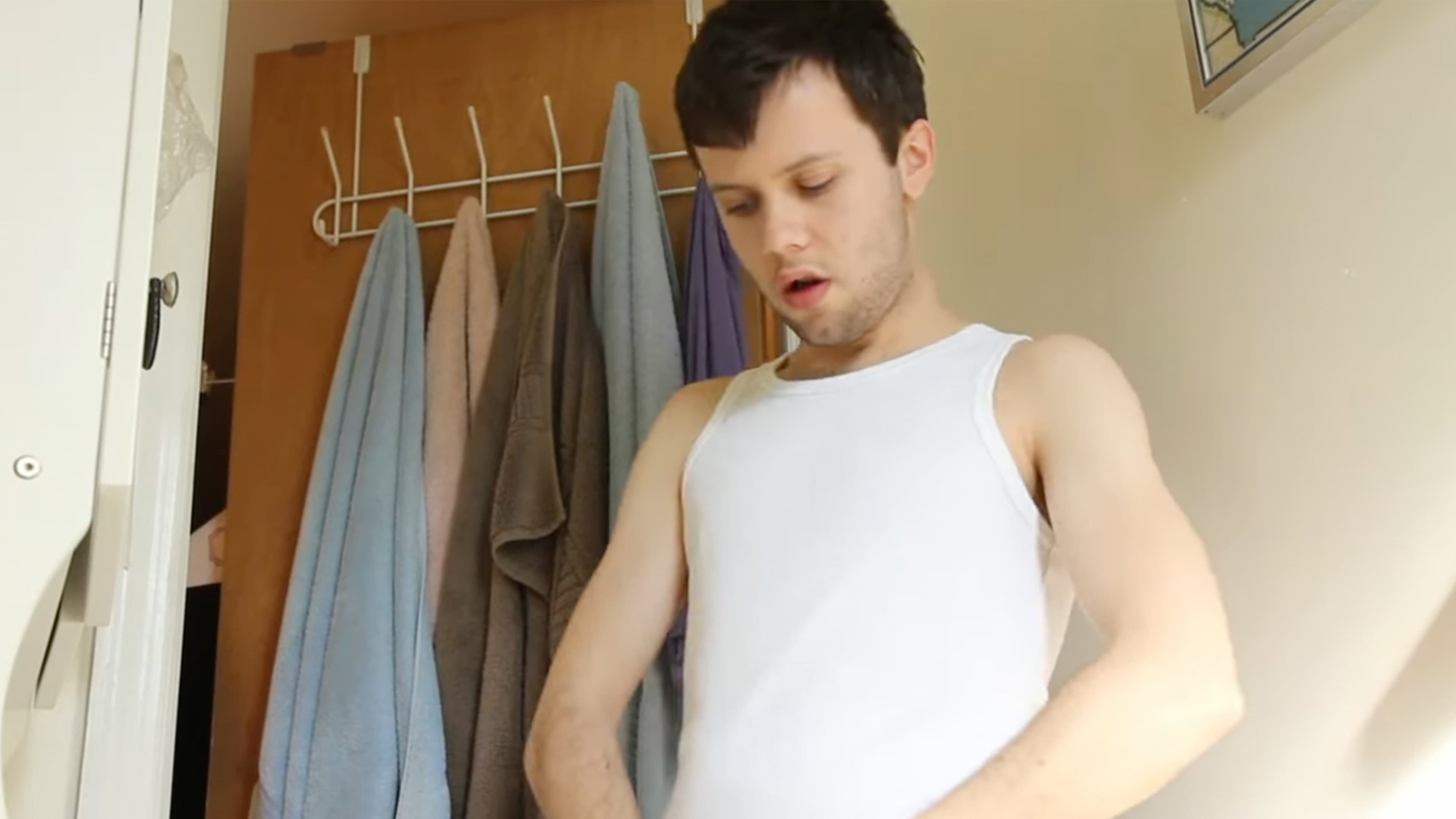 A Straight Guy Pissing All Over A Toilet Seat