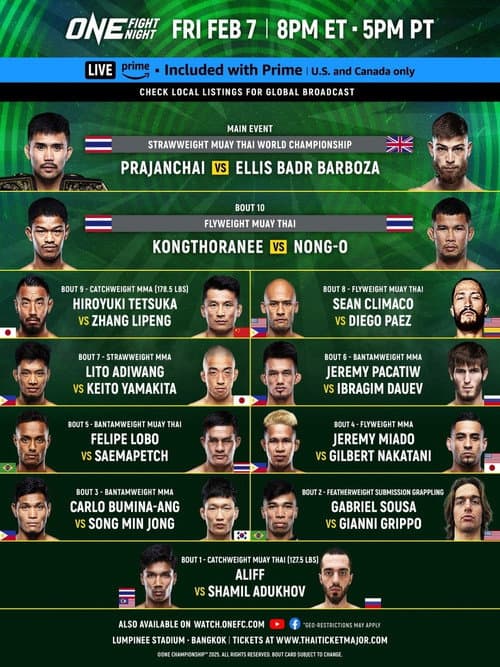 ONE Fight Night 28: Prajanchai vs. Barboza