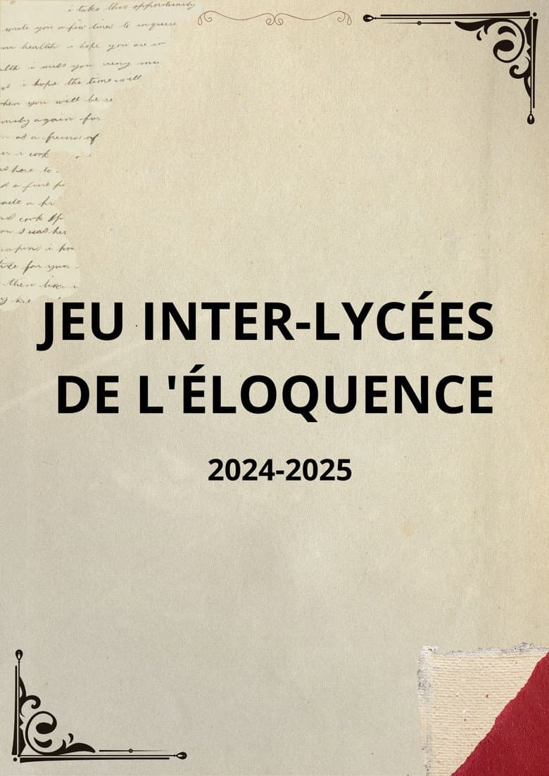 JEU INTER-LYCÉES  DE L'ÉLOQUENCE
